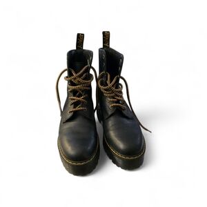 Dr. Martens Black Leather Heeled Boots